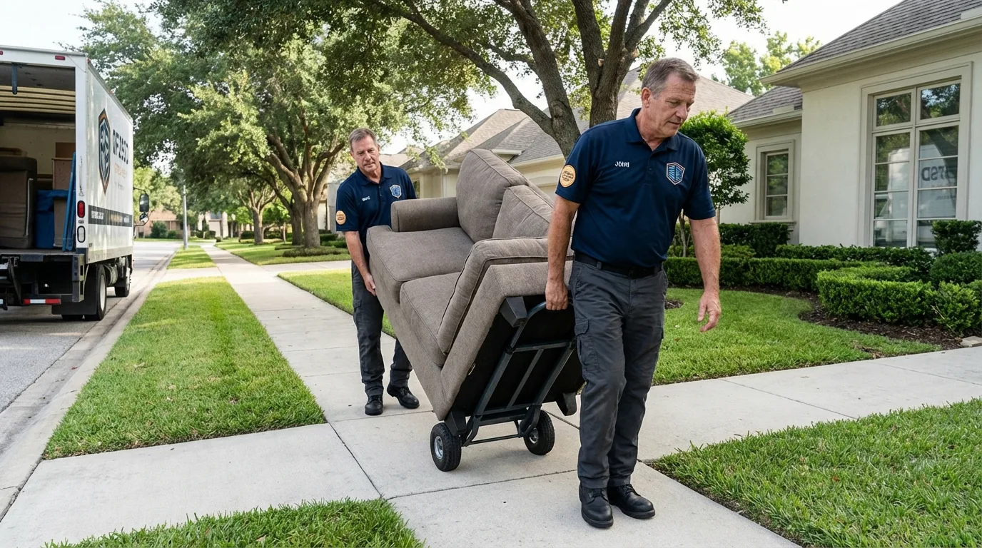 Local residential moving crew loading furniture in Charlestown, MD